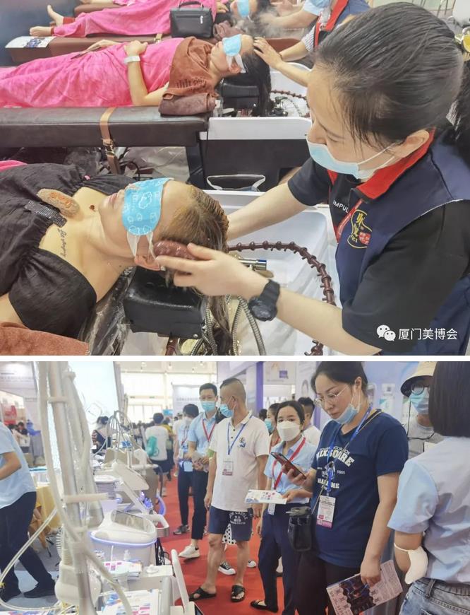 隨著市場愛美需求提高，高端美容儀器展區(qū)人氣明顯增高